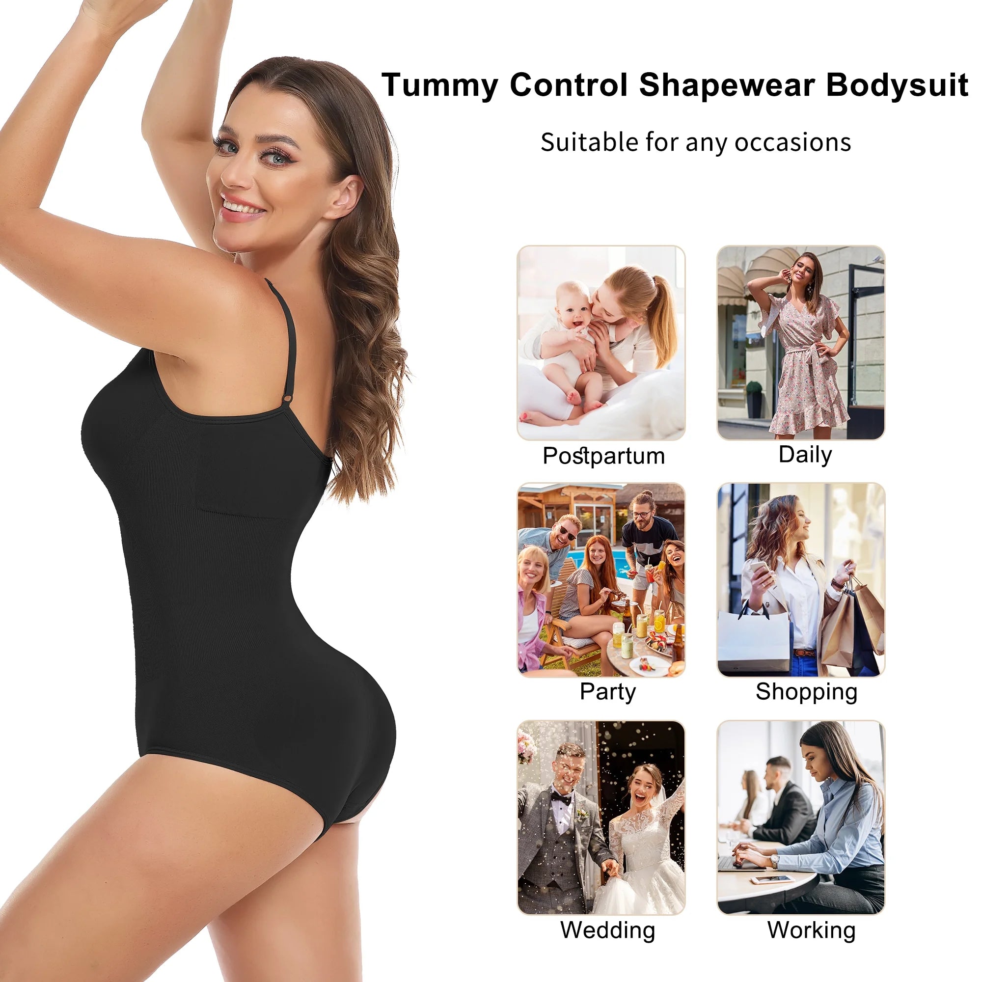 Shapewear Bodysuit for Women Tummy Control Body Shaper Snatched High Waist Body Suit