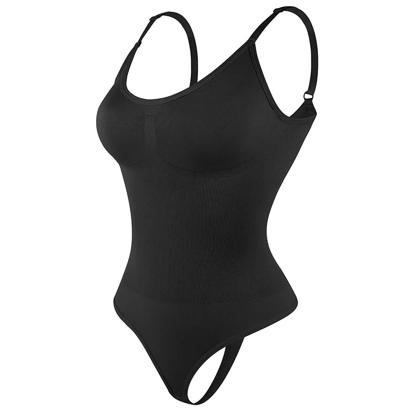 Seamless Sculpting Bodysuit with Low Neckline