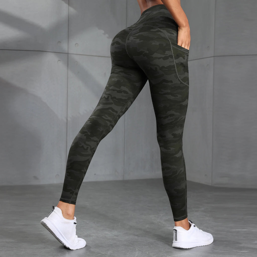 Camouflage High-Waist Hip-Lifting Leggings