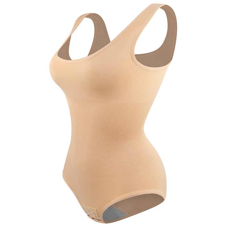 Seamless Sculpting Bodysuit with Low Neckline