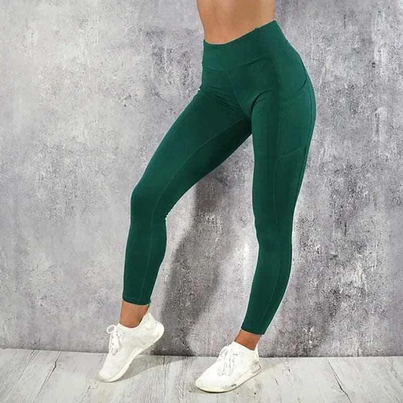 High-Waist Sculpting Leggings with Pocket