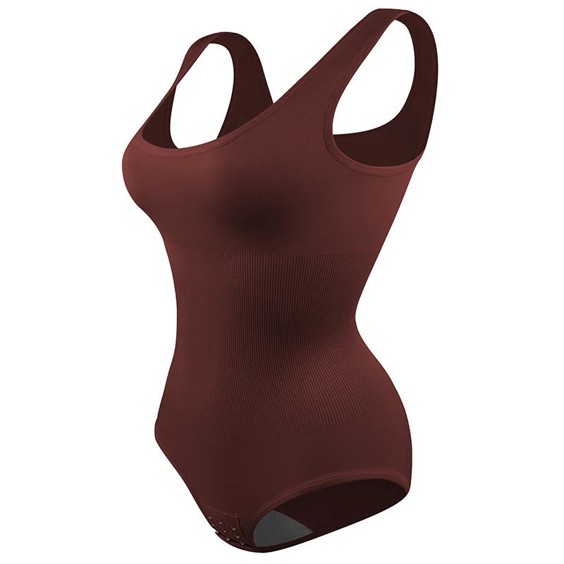 Seamless Sculpting Bodysuit with Low Neckline