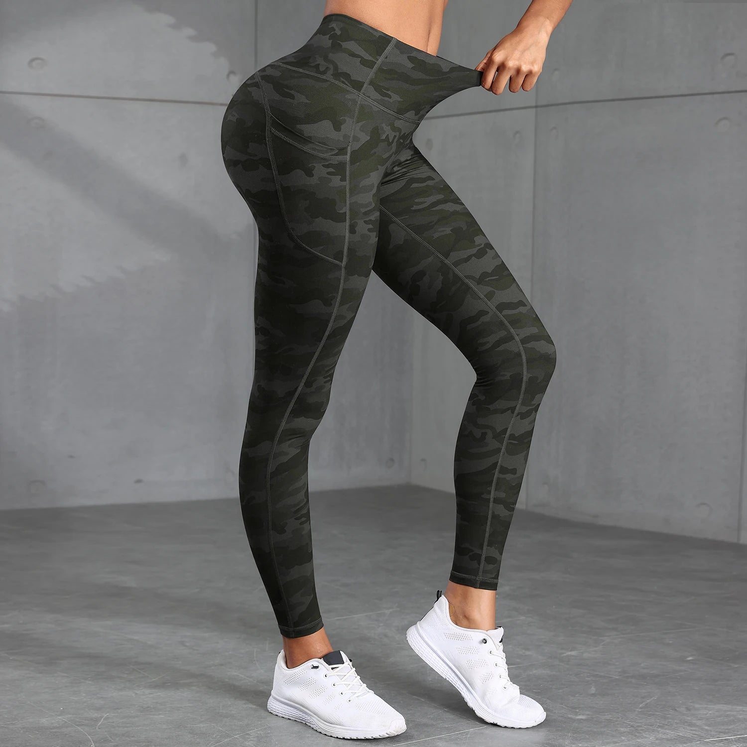 Camouflage High-Waist Hip-Lifting Leggings