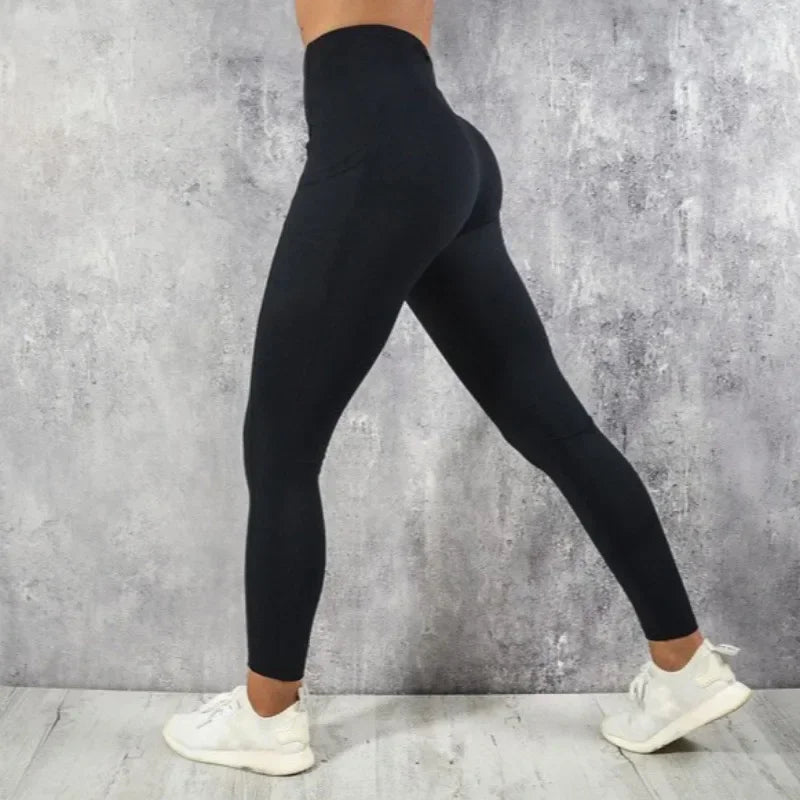 High-Waist Sculpting Leggings with Pocket