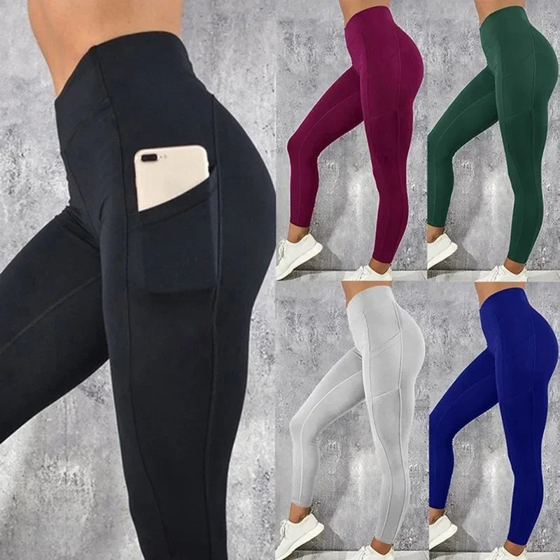 High-Waist Sculpting Leggings with Pocket