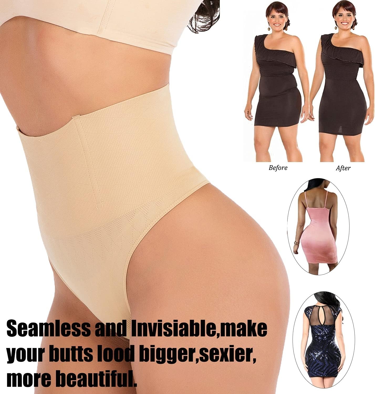 Thong Shapewear Waist Cincher Girdle Tummy Control Panties Body Shaper Underwear for Women Butt Lifter Seamless Panty