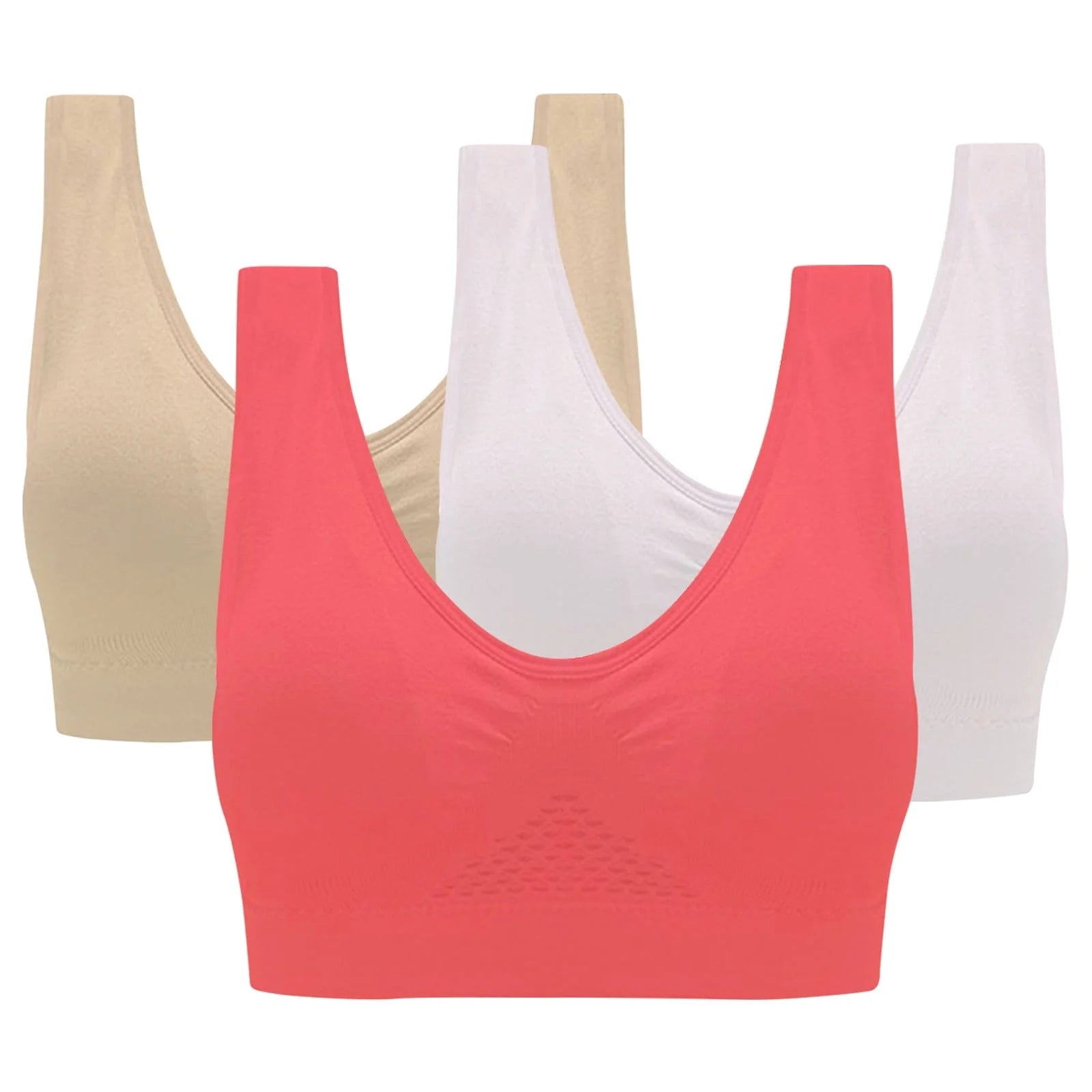 Bras for Women No Wire 3-Pack Women Sports Bra without Wire Free Support Yoga Running Underwear Bras for Women No Underwire Push up S-2145 Multicolor S