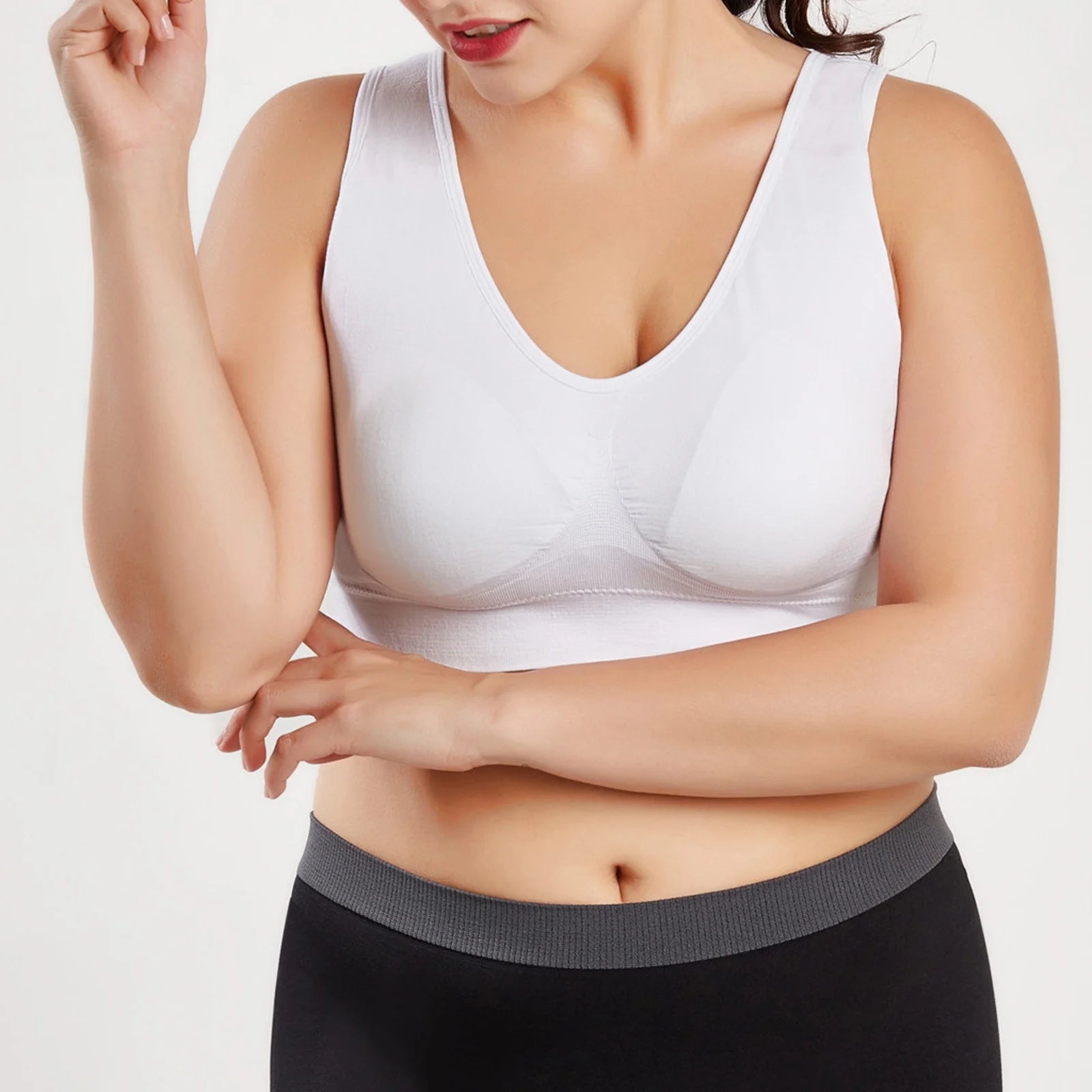 Sports Bras for Women High Support, Wireless Bras for Women, Women Solid Color plus Size-Thin Large Bra Sports Bra Full Bra Cup Tops