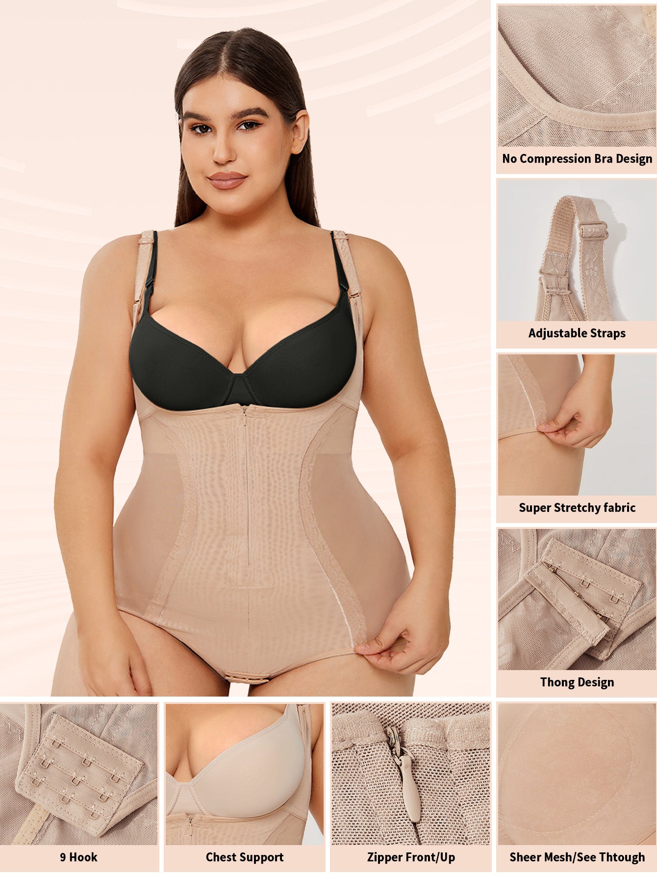 Shapewear Bodysuit - Tummy Control Full Body Shaper for Women